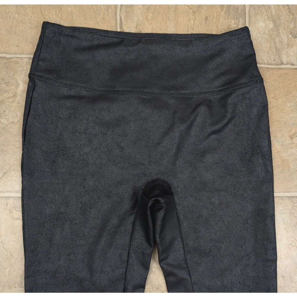 ALL WORTHY sz M Faux Leather Leggings pull on stretchy mid rise 1891 - Picture 3 of 8